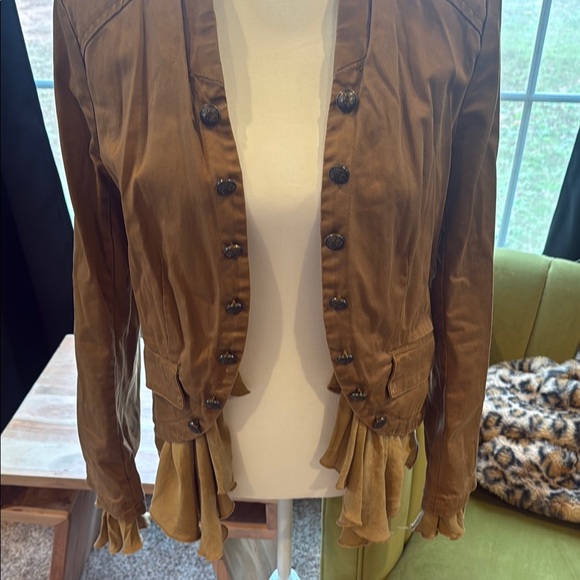 Free People Brown Fringe Suede Blazer - Picture 6 of 8